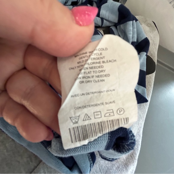 Motherhood Oh Baby blue gray striped long sleeve light sweater maternity Sz XL - Picture 7 of 9